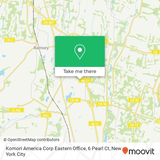 Komori America Corp Eastern Office, 6 Pearl Ct map