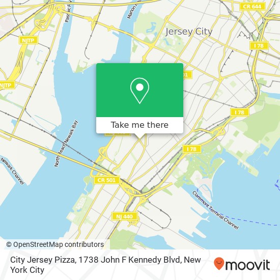 City Jersey Pizza, 1738 John F Kennedy Blvd map