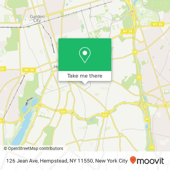 Mapa de 126 Jean Ave, Hempstead, NY 11550