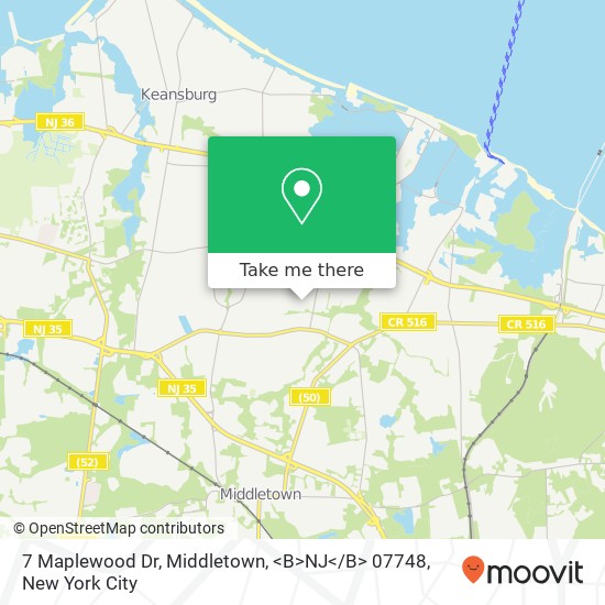 7 Maplewood Dr, Middletown, <B>NJ< / B> 07748 map