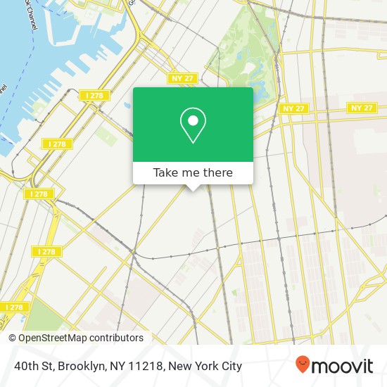 Mapa de 40th St, Brooklyn, NY 11218