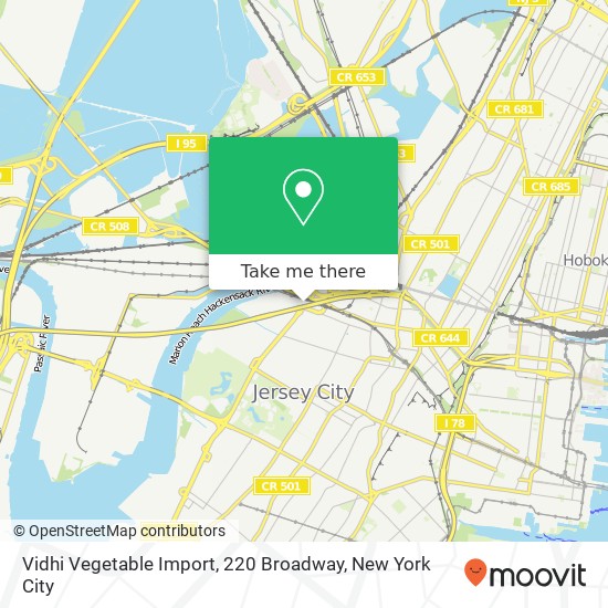 Mapa de Vidhi Vegetable Import, 220 Broadway