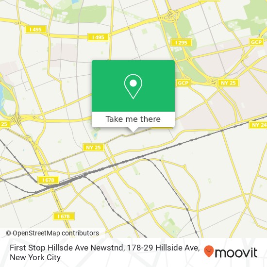 Mapa de First Stop Hillsde Ave Newstnd, 178-29 Hillside Ave