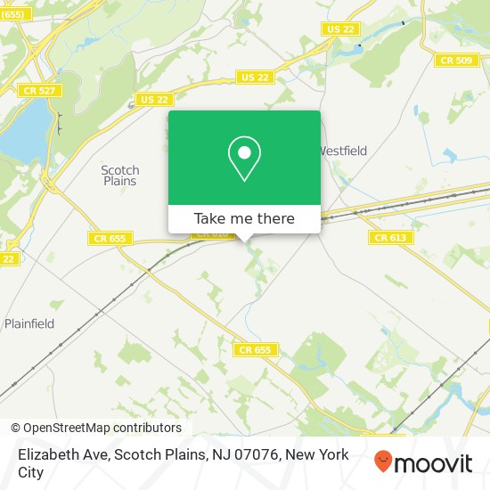 Mapa de Elizabeth Ave, Scotch Plains, NJ 07076