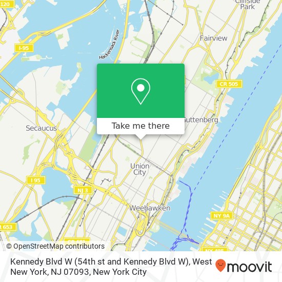 Kennedy Blvd W (54th st and Kennedy Blvd W), West New York, NJ 07093 map