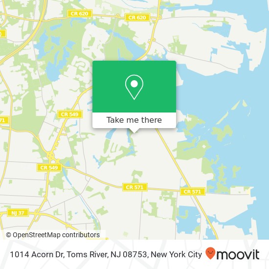Mapa de 1014 Acorn Dr, Toms River, NJ 08753