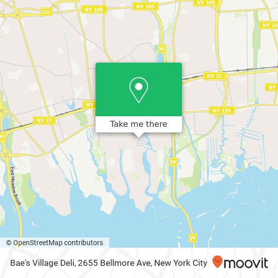 Mapa de Bae's Village Deli, 2655 Bellmore Ave