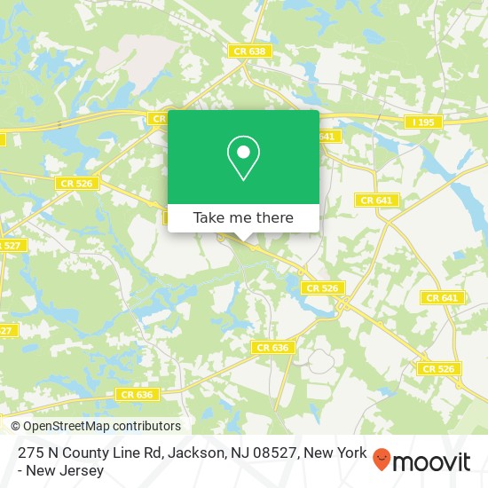 Mapa de 275 N County Line Rd, Jackson, NJ 08527