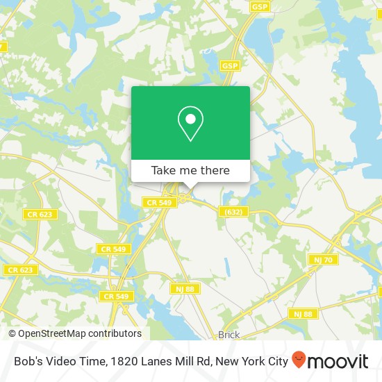 Mapa de Bob's Video Time, 1820 Lanes Mill Rd
