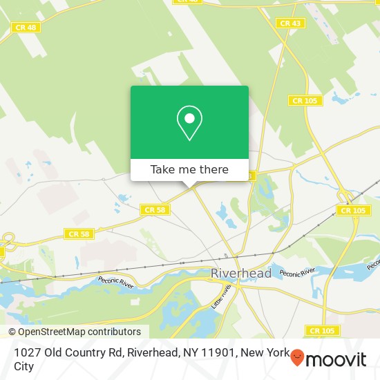 Mapa de 1027 Old Country Rd, Riverhead, NY 11901