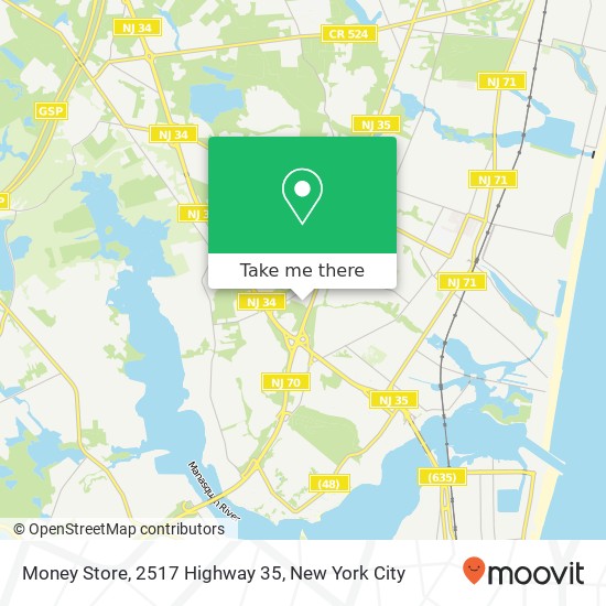 Money Store, 2517 Highway 35 map