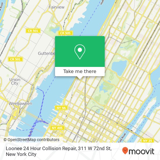 Mapa de Loonee 24 Hour Collision Repair, 311 W 72nd St