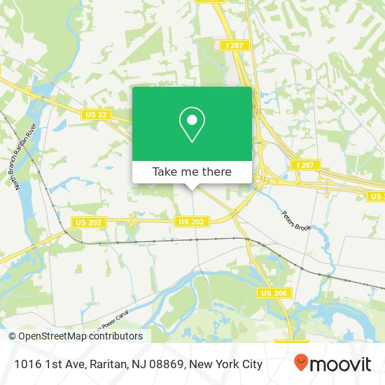 Mapa de 1016 1st Ave, Raritan, NJ 08869