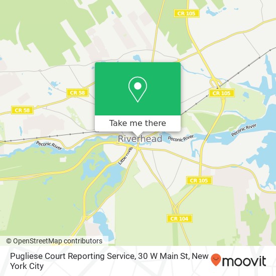 Pugliese Court Reporting Service, 30 W Main St map