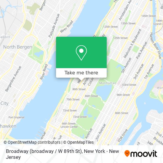 Broadway (broadway / W 89th St) map