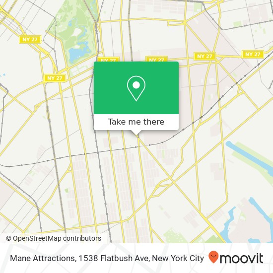 Mapa de Mane Attractions, 1538 Flatbush Ave