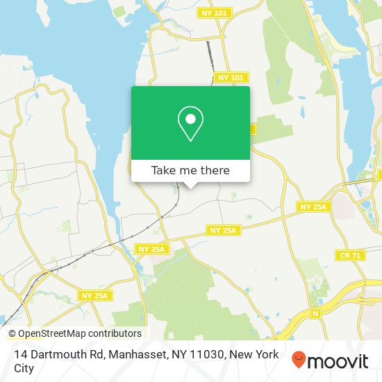 Mapa de 14 Dartmouth Rd, Manhasset, NY 11030