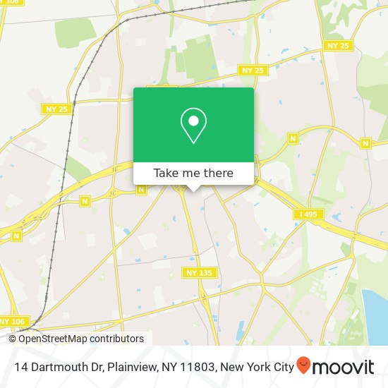 Mapa de 14 Dartmouth Dr, Plainview, NY 11803