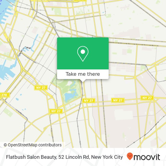 Mapa de Flatbush Salon Beauty, 52 Lincoln Rd