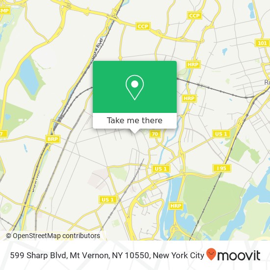 Mapa de 599 Sharp Blvd, Mt Vernon, NY 10550