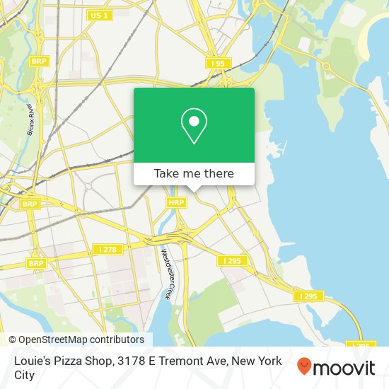 Louie's Pizza Shop, 3178 E Tremont Ave map