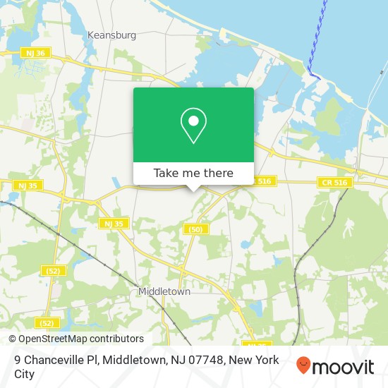 Mapa de 9 Chanceville Pl, Middletown, NJ 07748