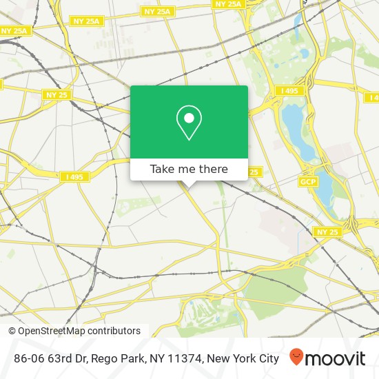 Mapa de 86-06 63rd Dr, Rego Park, NY 11374