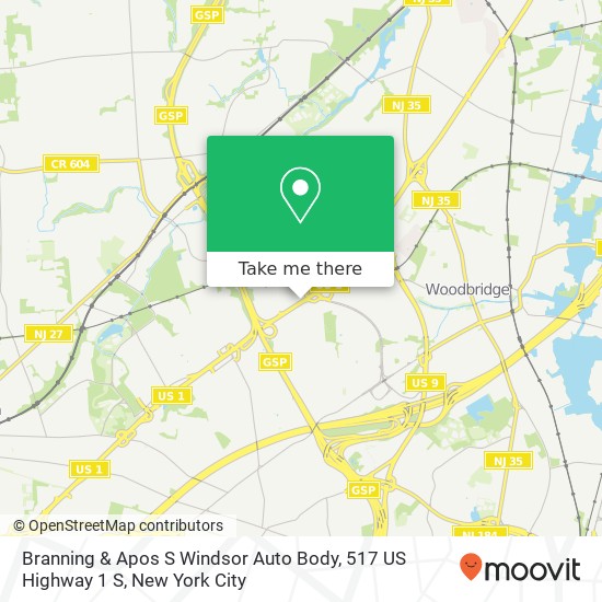 Branning & Apos S Windsor Auto Body, 517 US Highway 1 S map