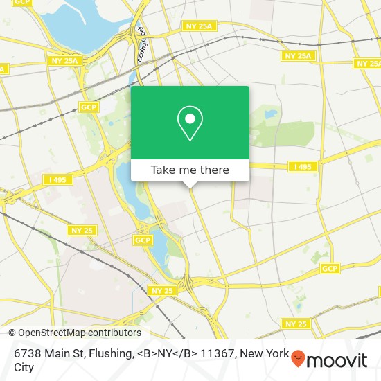 Mapa de 6738 Main St, Flushing, <B>NY< / B> 11367