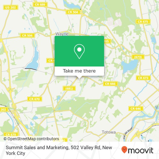 Mapa de Summit Sales and Marketing, 502 Valley Rd