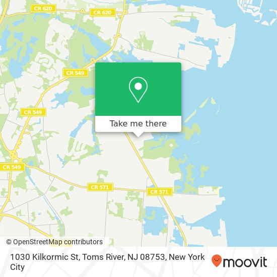 Mapa de 1030 Kilkormic St, Toms River, NJ 08753