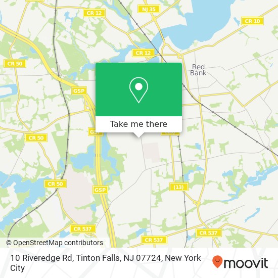 Mapa de 10 Riveredge Rd, Tinton Falls, NJ 07724