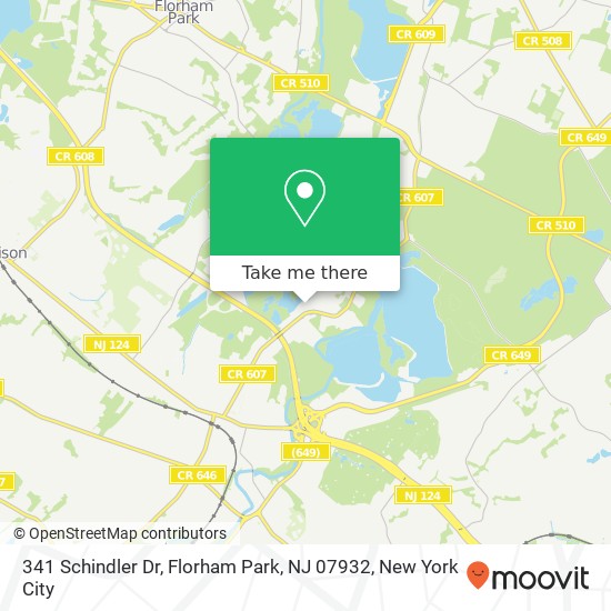 Mapa de 341 Schindler Dr, Florham Park, NJ 07932