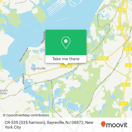 Mapa de CR-535 (535 harrison), Sayreville, NJ 08872