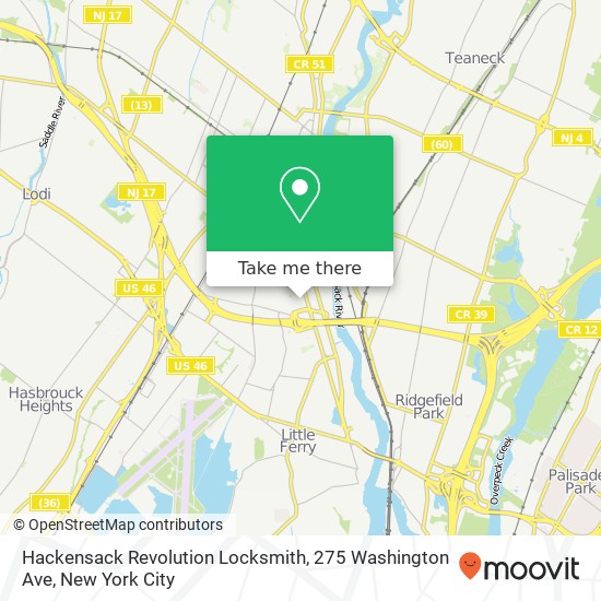 Hackensack Revolution Locksmith, 275 Washington Ave map