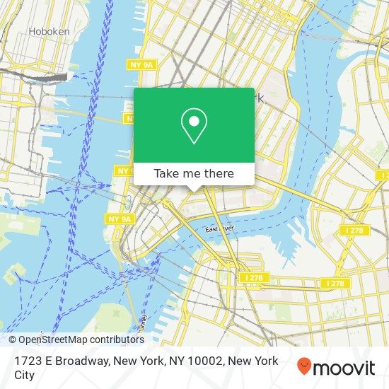 Mapa de 1723 E Broadway, New York, NY 10002