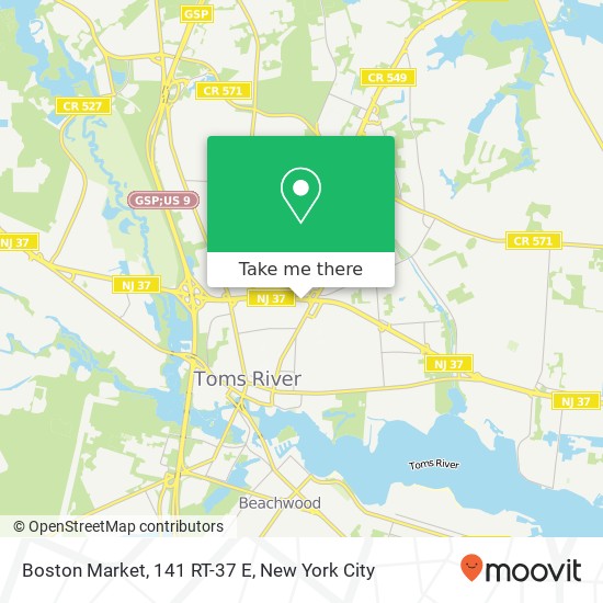 Boston Market, 141 RT-37 E map