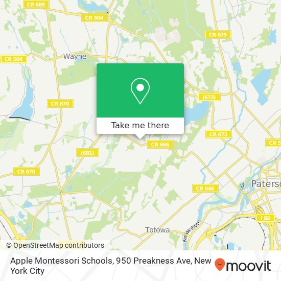 Mapa de Apple Montessori Schools, 950 Preakness Ave