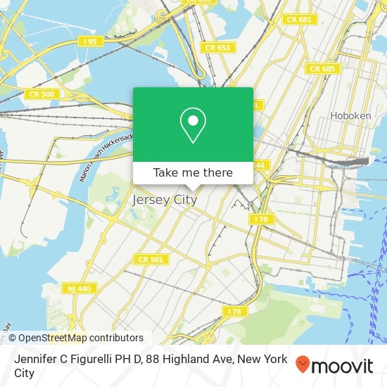 Mapa de Jennifer C Figurelli PH D, 88 Highland Ave