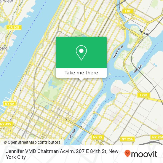 Jennifer VMD Chaitman Acvim, 207 E 84th St map