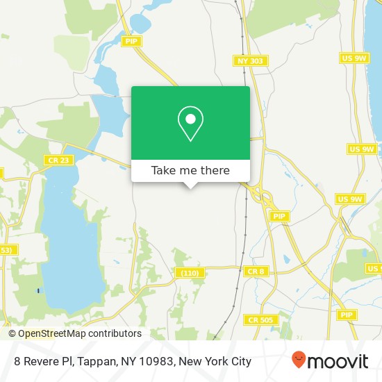 Mapa de 8 Revere Pl, Tappan, NY 10983