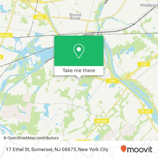 Mapa de 17 Ethel St, Somerset, NJ 08873