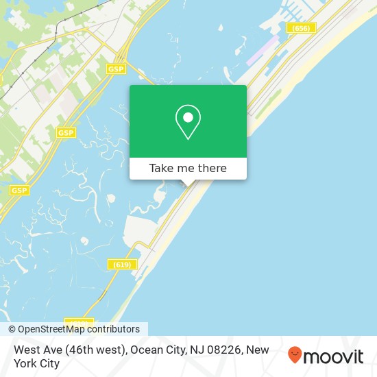 Mapa de West Ave (46th west), Ocean City, NJ 08226