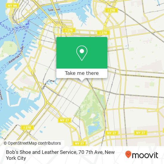 Mapa de Bob's Shoe and Leather Service, 70 7th Ave