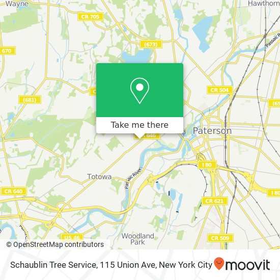 Mapa de Schaublin Tree Service, 115 Union Ave