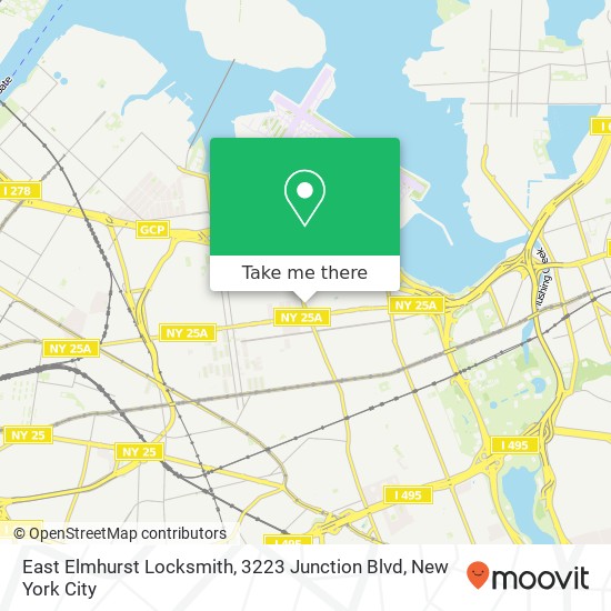 Mapa de East Elmhurst Locksmith, 3223 Junction Blvd