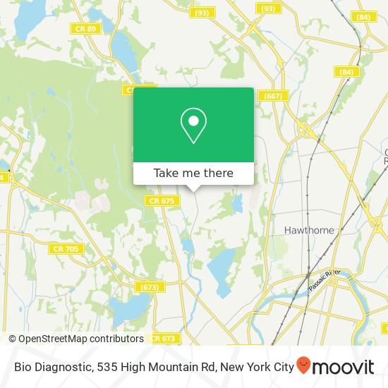 Mapa de Bio Diagnostic, 535 High Mountain Rd