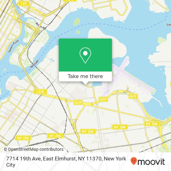 Mapa de 7714 19th Ave, East Elmhurst, NY 11370