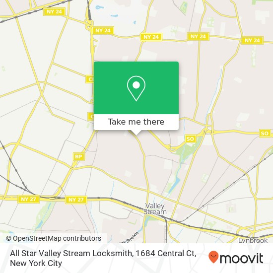 Mapa de All Star Valley Stream Locksmith, 1684 Central Ct