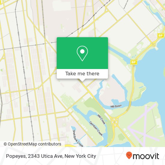 Mapa de Popeyes, 2343 Utica Ave
